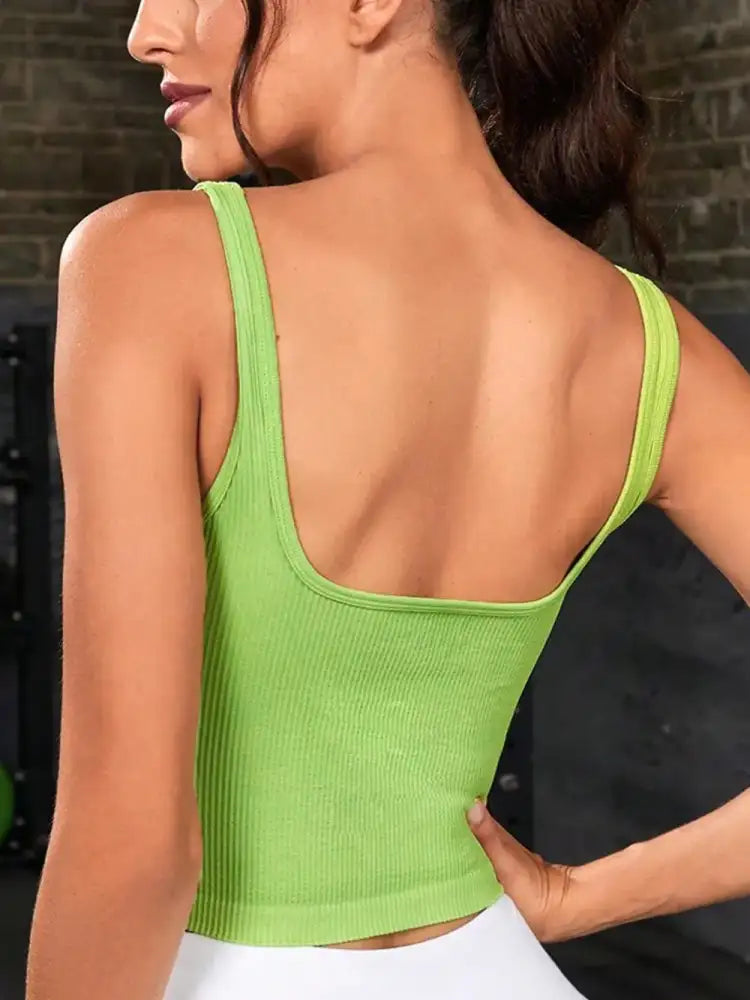 Sweetheart Neck Cropped Active Tank