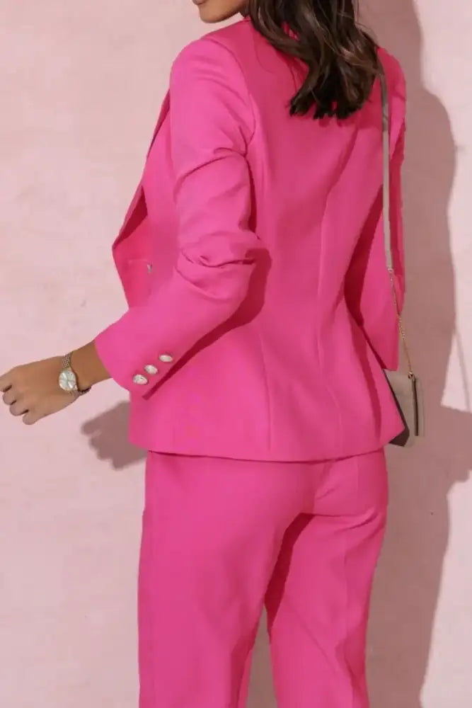 Tailored Blazer & Pants Set - Pink | bright pink blazer trousers women’s
