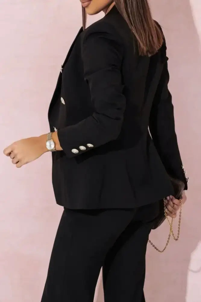 Tailored Blazer & Pants Set - Pink | women’s black double-breasted blazer gold