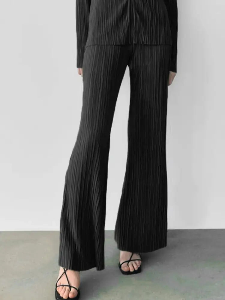 Texture Long Sleeve Top and Pants Lounge Set