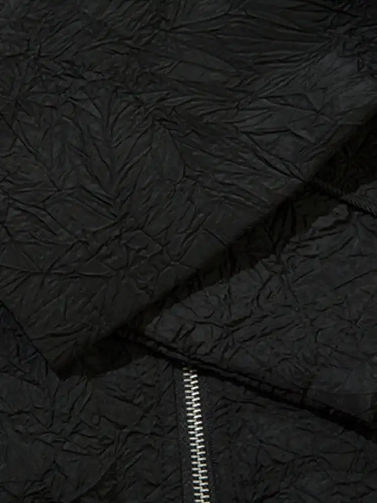 Textured Bomber Collared Neck Zip Up Jacket