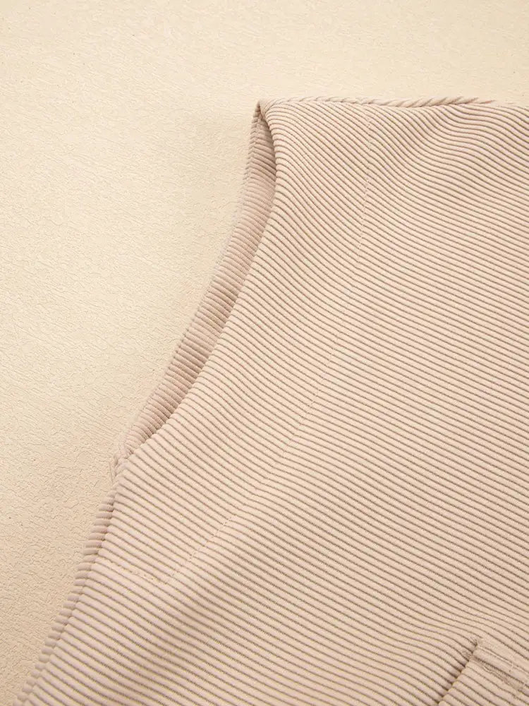 Textured Half Zip Kangaroo Pocket Top and Drawstring Shorts Set