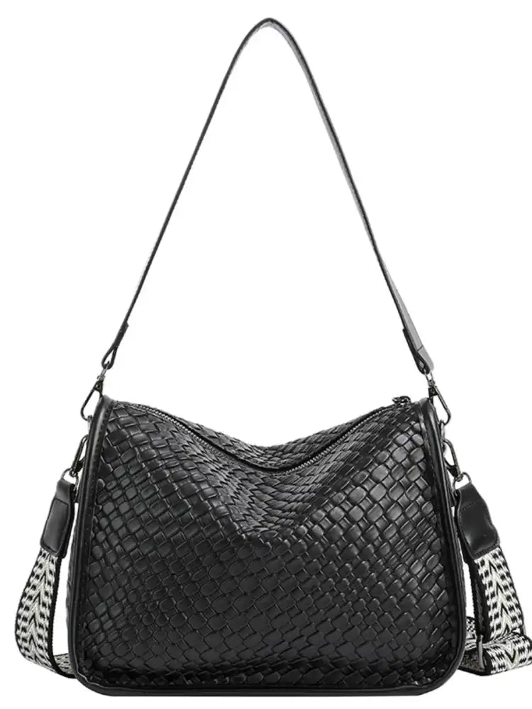 Textured Leather Shoulder Bag