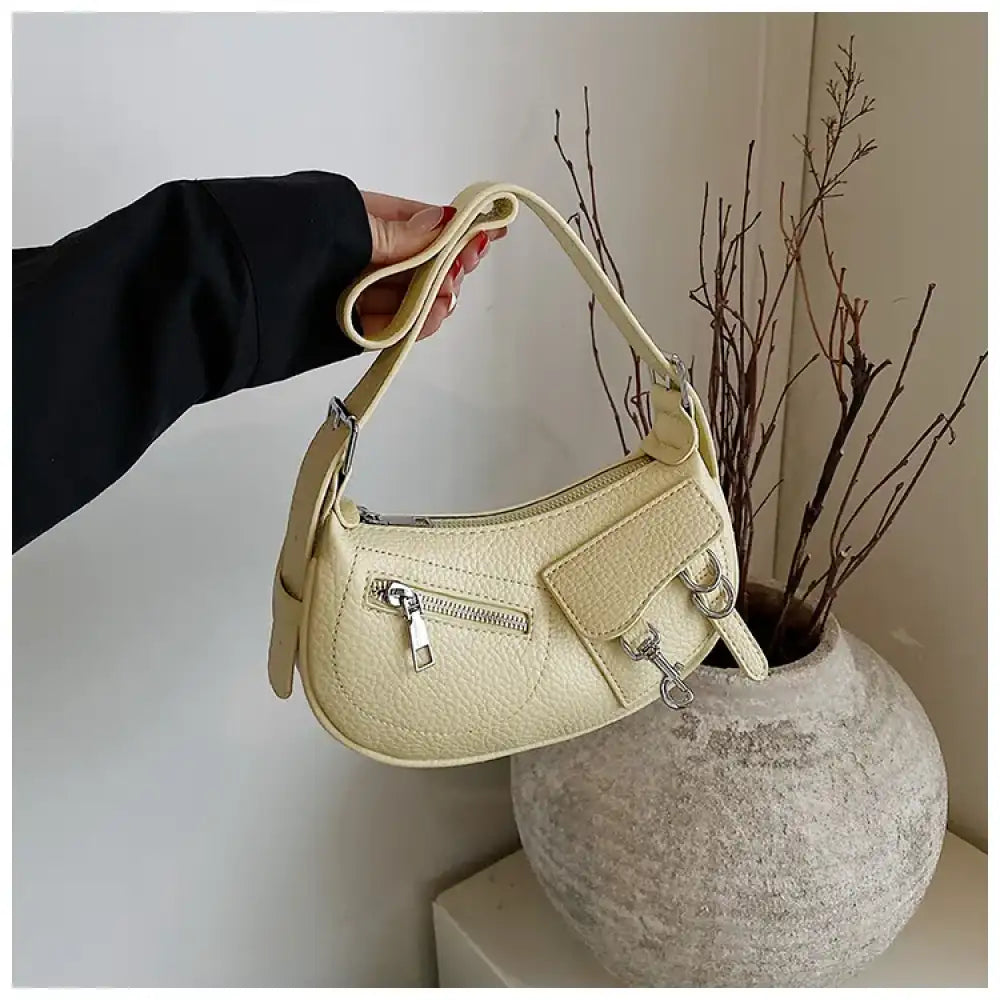 Textured Leather Shoulder Bag