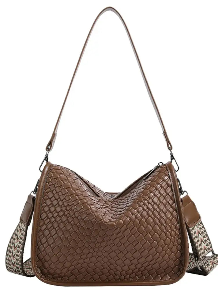 Textured Leather Shoulder Bag