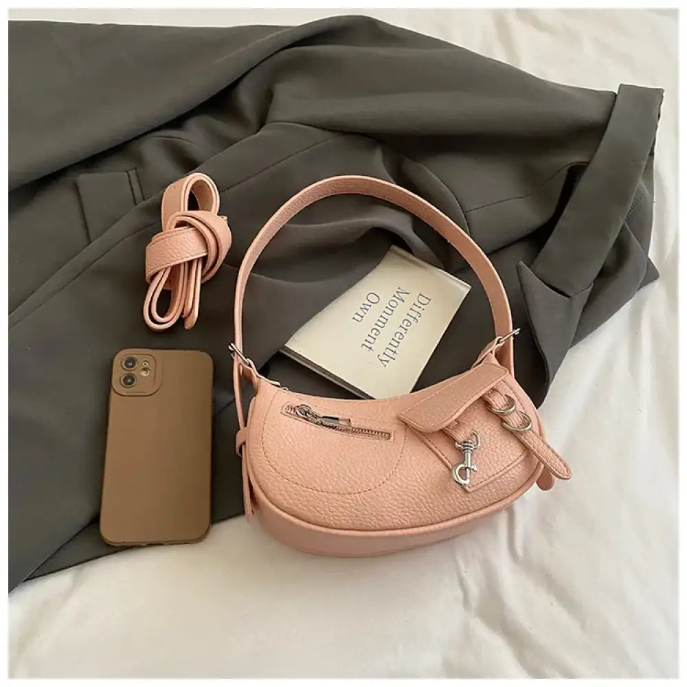 Textured Leather Shoulder Bag