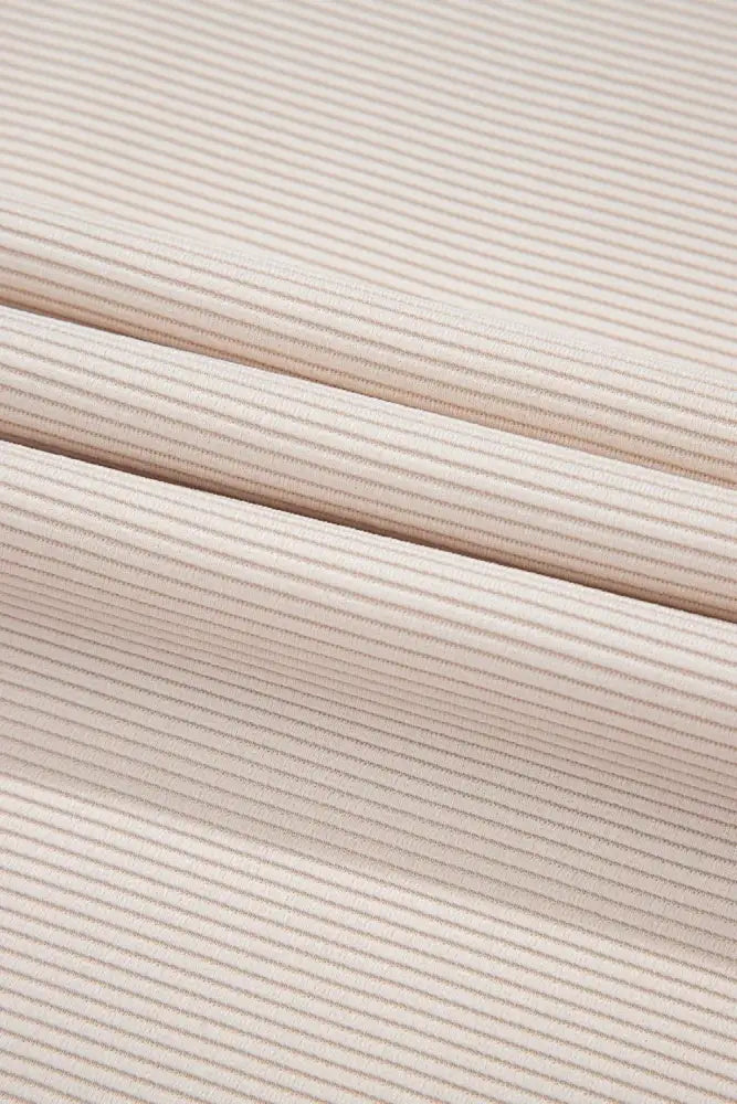 Textured Ruffled Sleeve Zipped Top and Wide Leg Pants Set