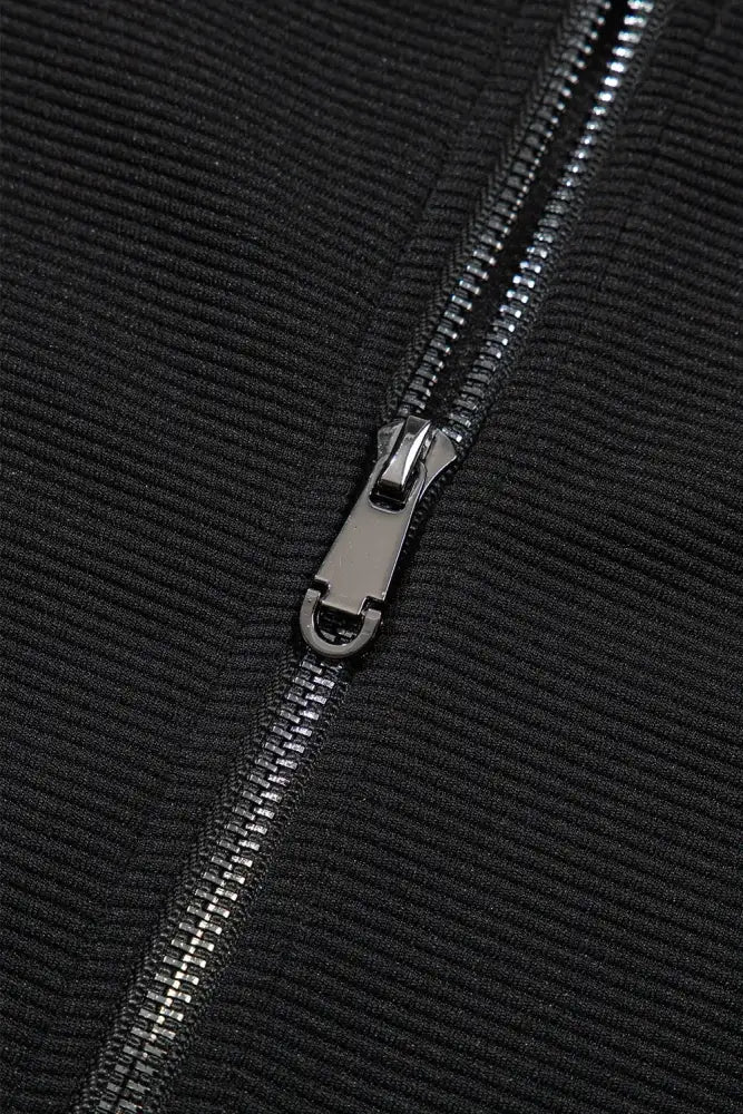 Textured Ruffled Sleeve Zipped Top and Wide Leg Pants Set