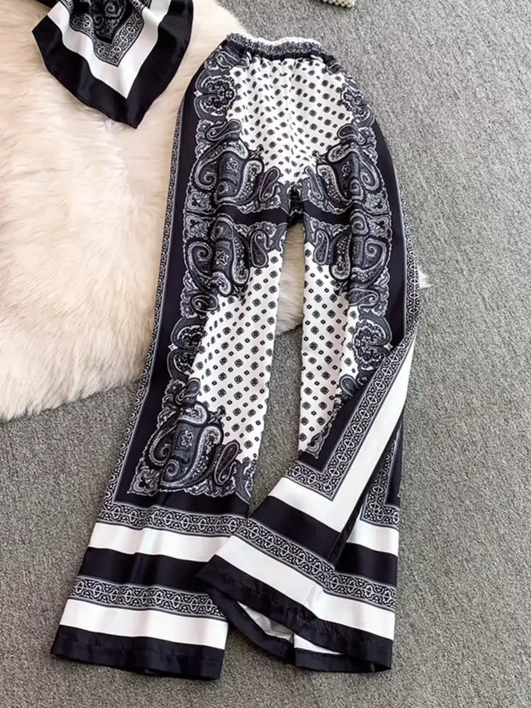 Tie Back Printed Cami and Pants Set