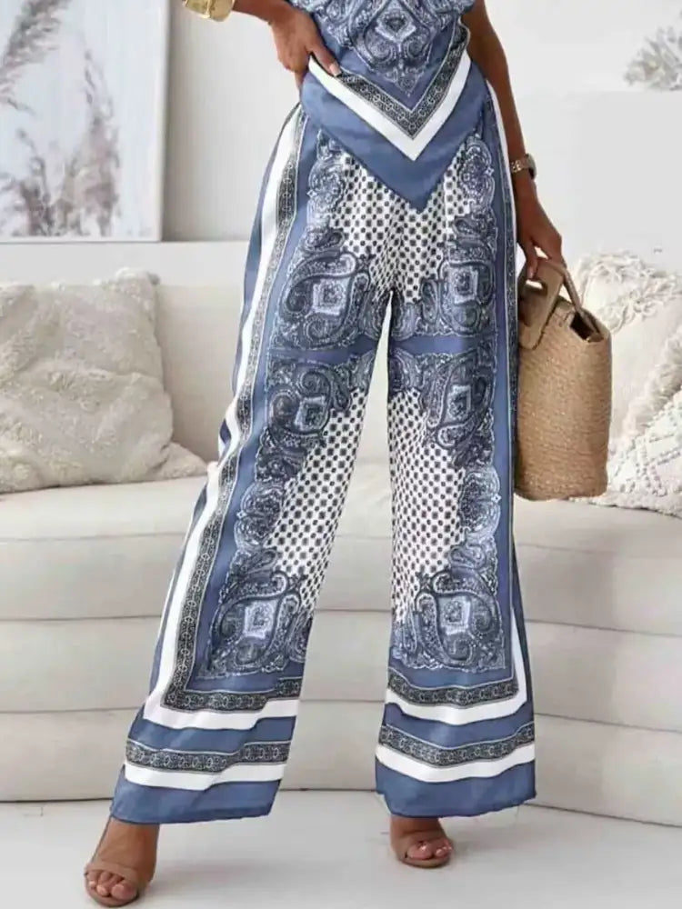 Tie Back Printed Cami and Pants Set