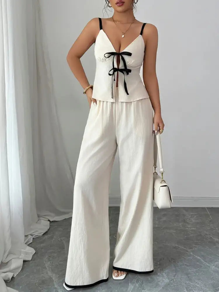 Tie Front Cami and Pants Set