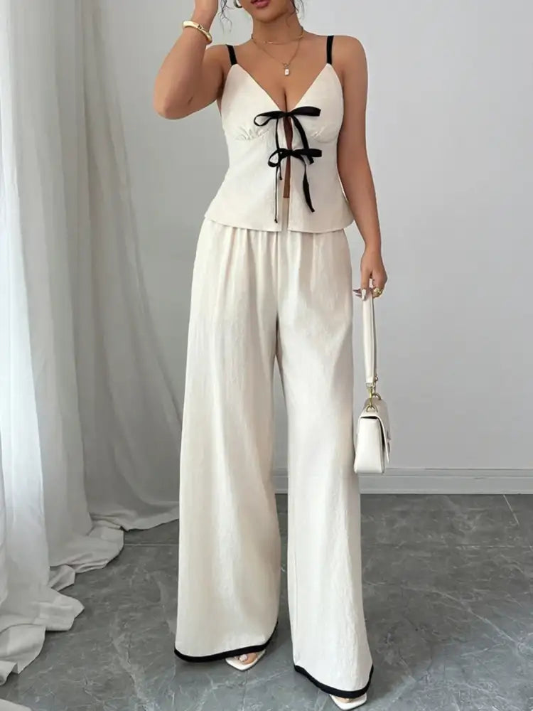 Tie Front Cami and Pants Set