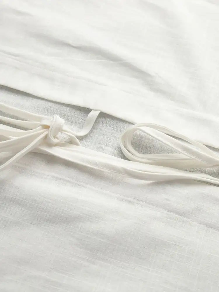 Tie Front Long Sleeve Top and Shorts Set