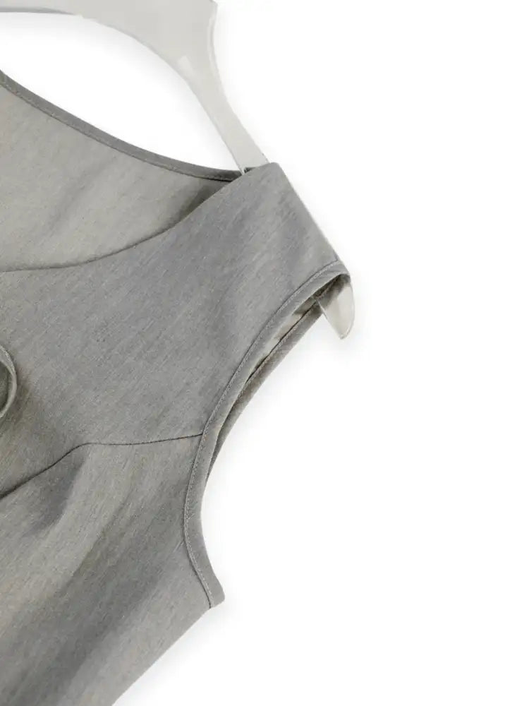 Tie Front Vest and Wide Leg Pants Set