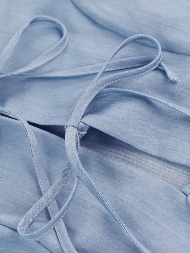 Tie Front Vest and Wide Leg Pants Set