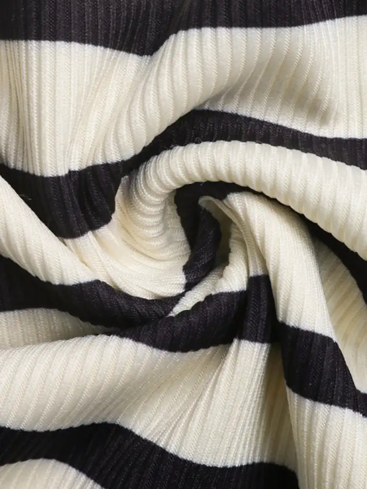 Tied Front Striped Top and Shorts Set