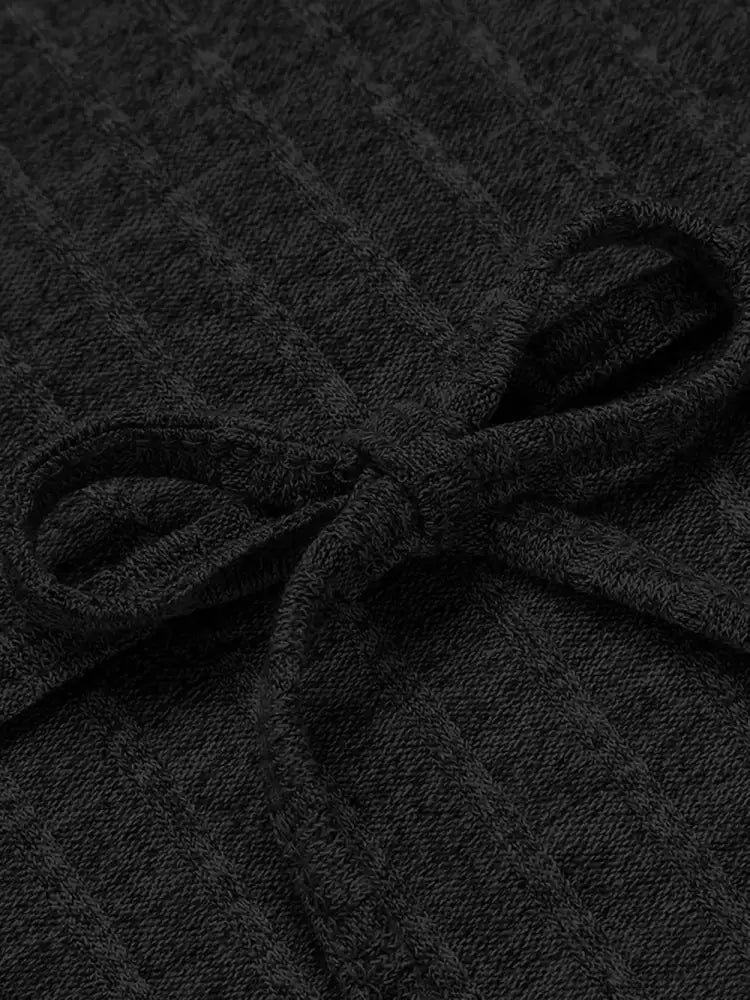 Tied Solid Lounge Nightgown with Pockets