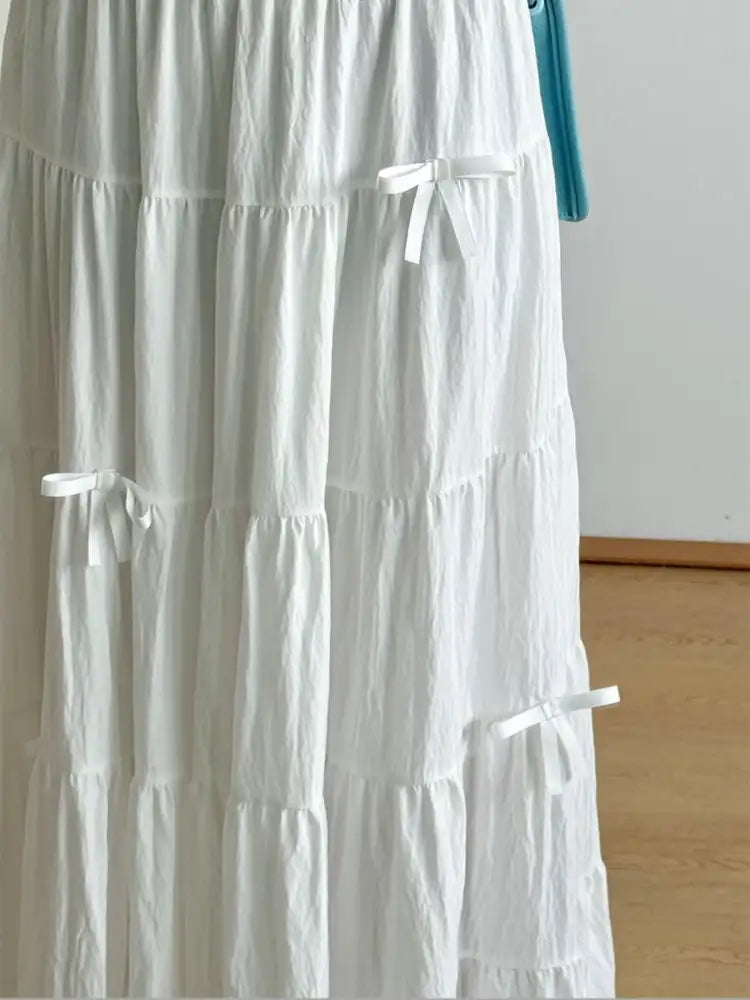 Tiered Elastic Waist Maxi Skirt