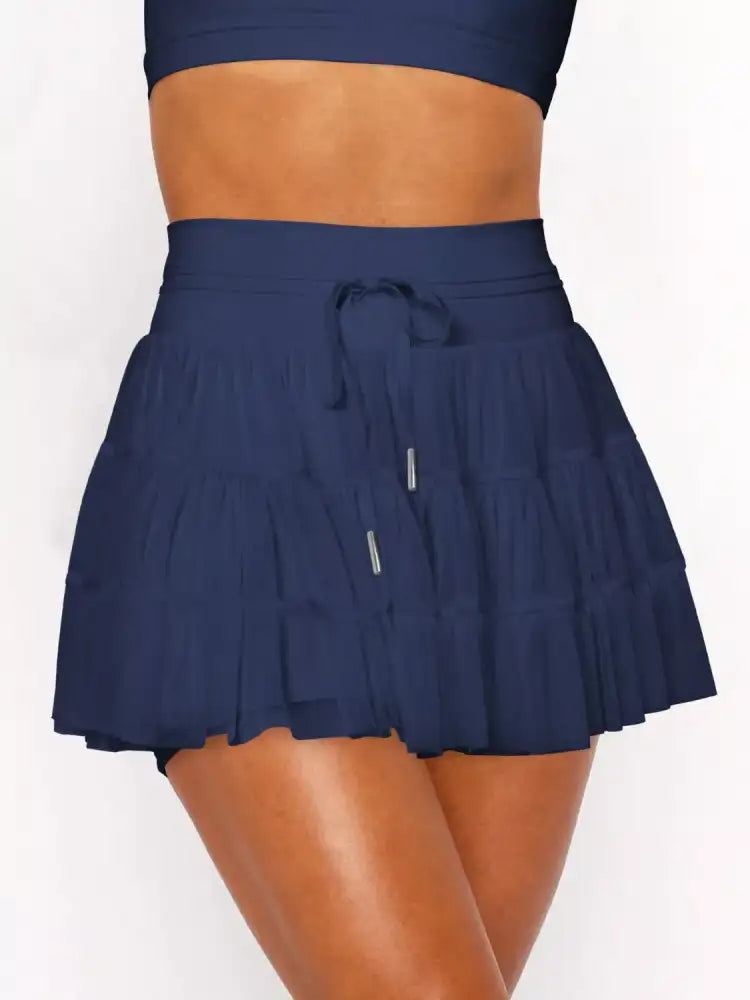 Tiered Skort with Drawstring