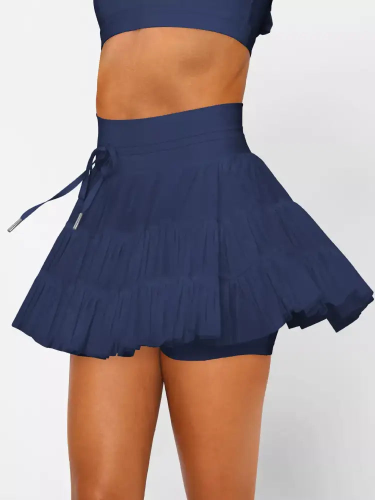 Tiered Skort with Drawstring