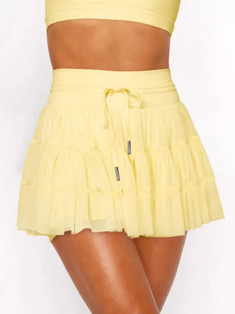 Tiered Skort with Drawstring