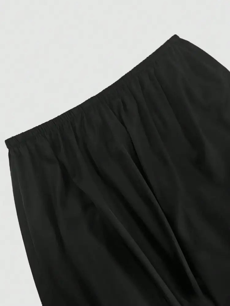 V-Neck Button Detail Vest and Skirt Two-Piece Set