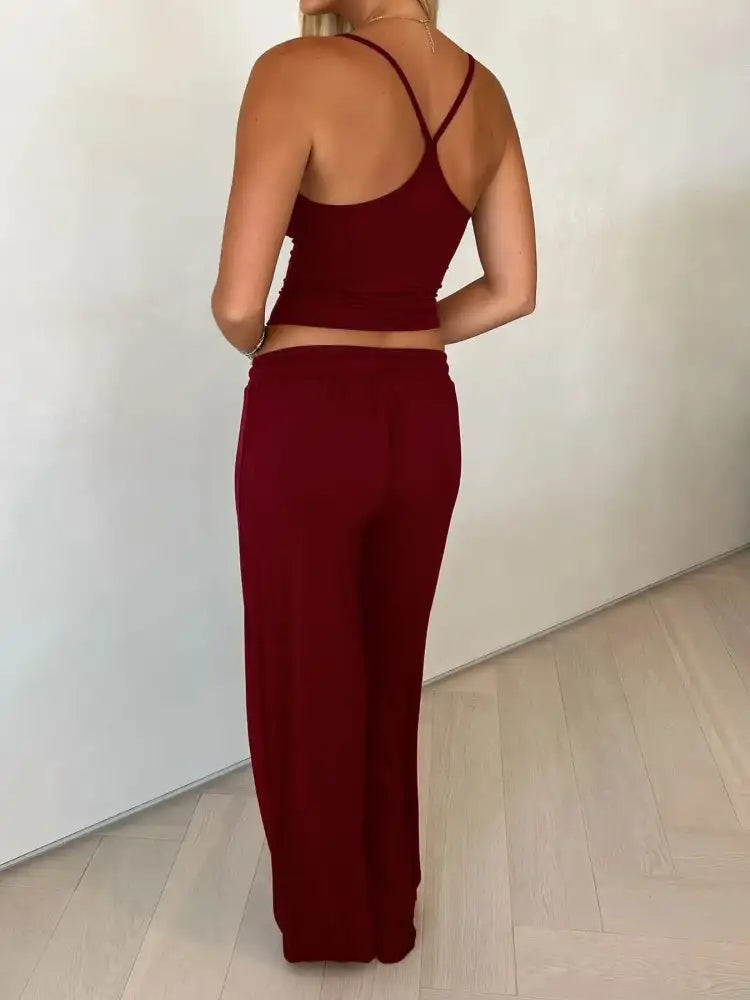 V-Neck Cami and Pants Set