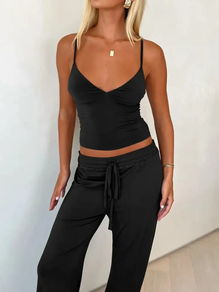 V-Neck Cami and Pants Set