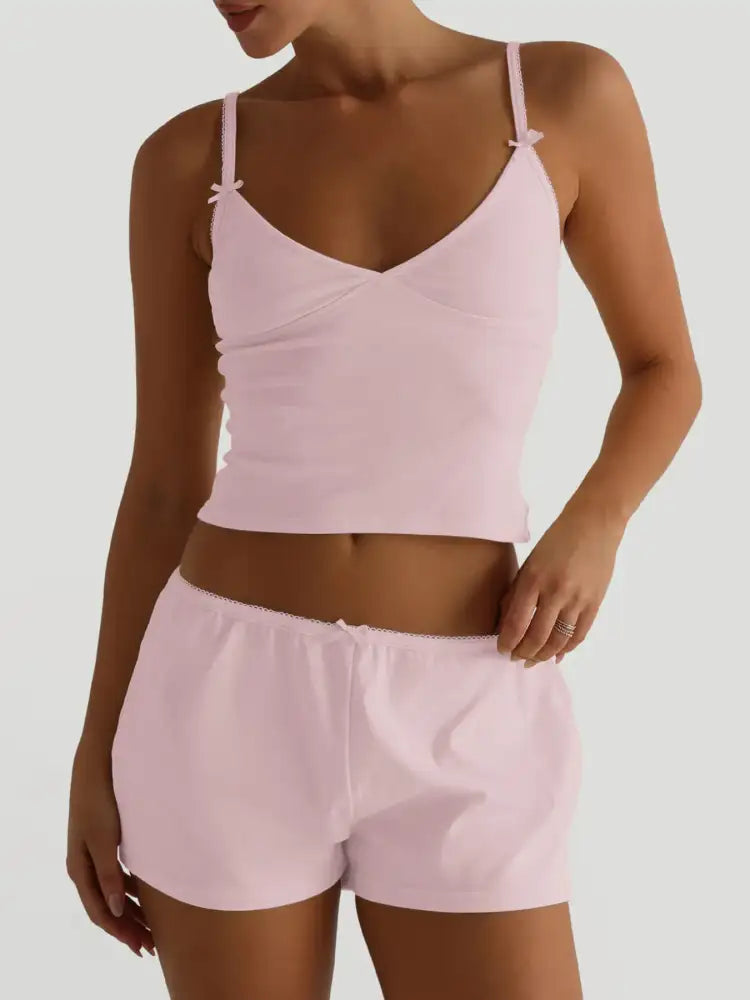 V-Neck Cami and Shorts Set