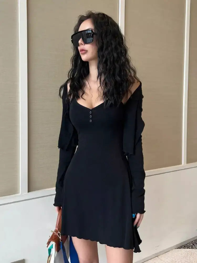 V-Neck Cami Dress and Cardigan Set