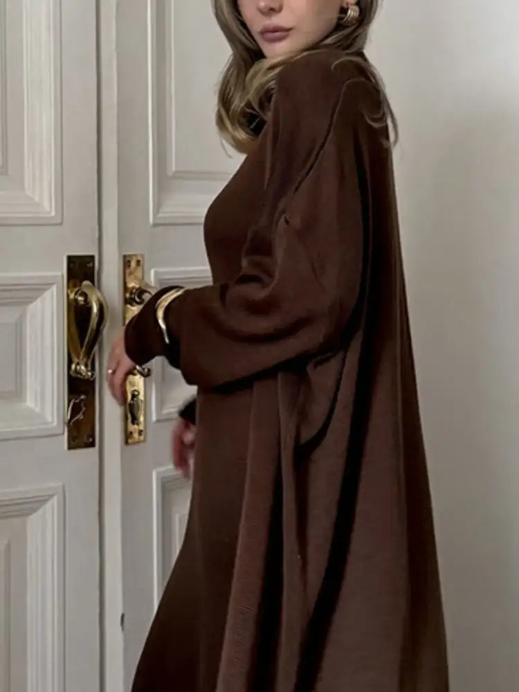 V-Neck Knit Dress and Cardigan Sweater Set