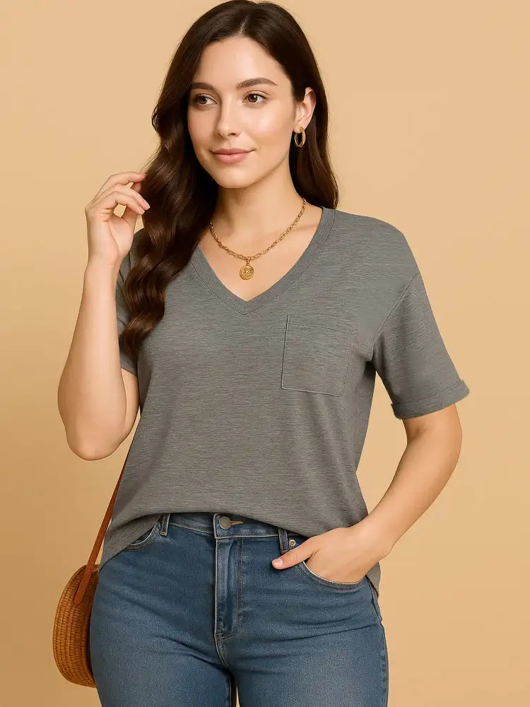 V-Neck Pocket T-Shirt