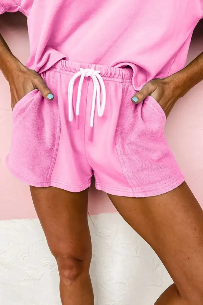 V-Neck Short Sleeve Top and Shorts Set