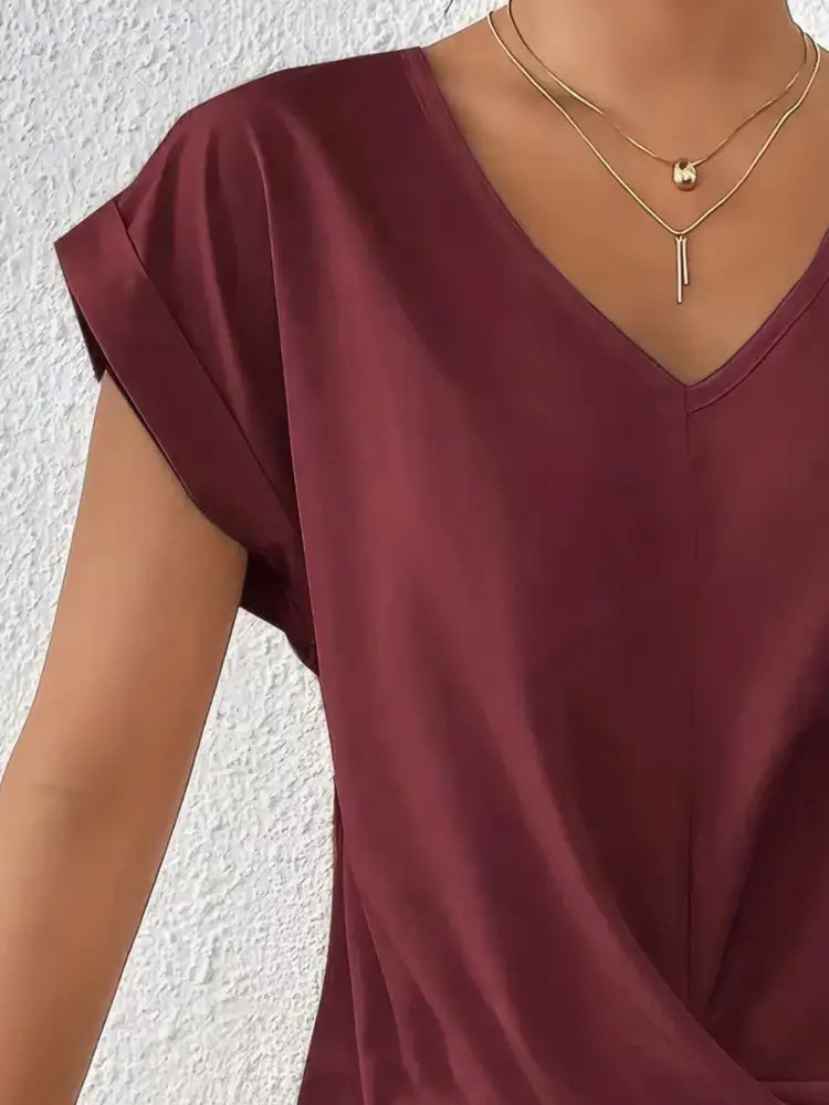 V-Neck Twist Front Top