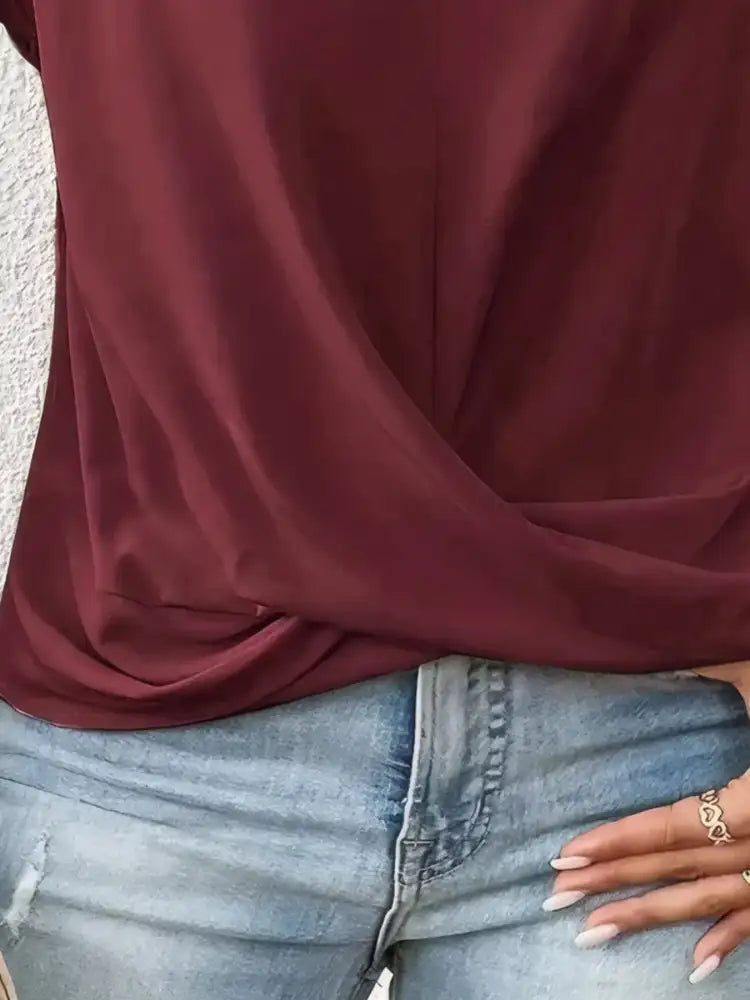 V-Neck Twist Front Top