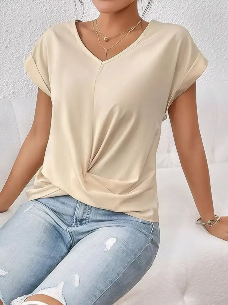 V-Neck Twist Front Top