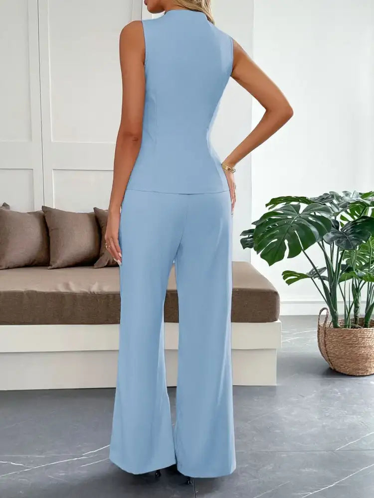 V-Neck Vest and Pants Set