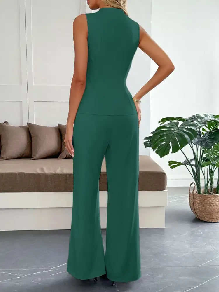 V-Neck Vest and Pants Set