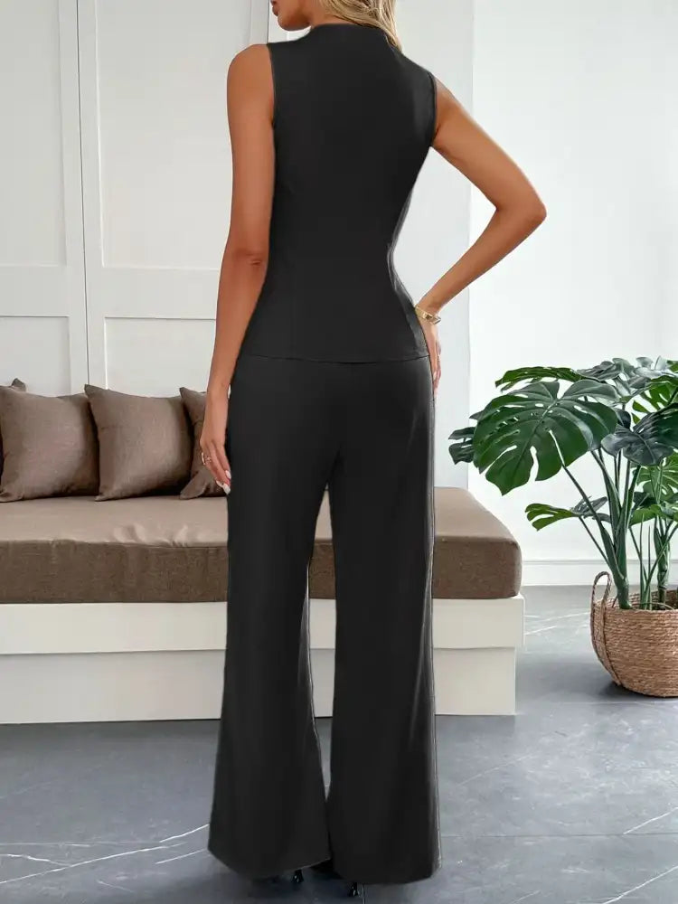 V-Neck Vest and Pants Set