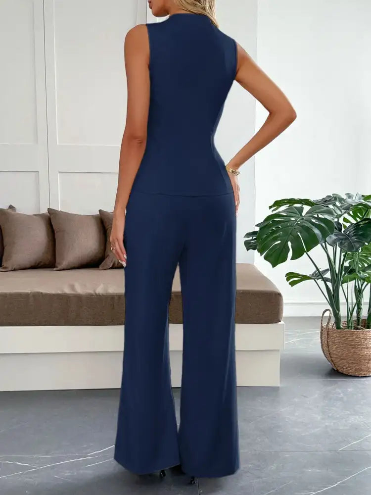 V-Neck Vest and Pants Set