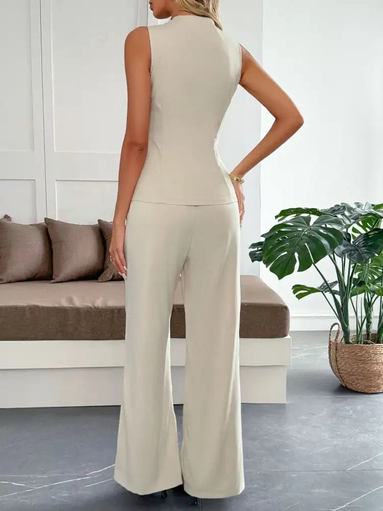V-Neck Vest and Pants Set
