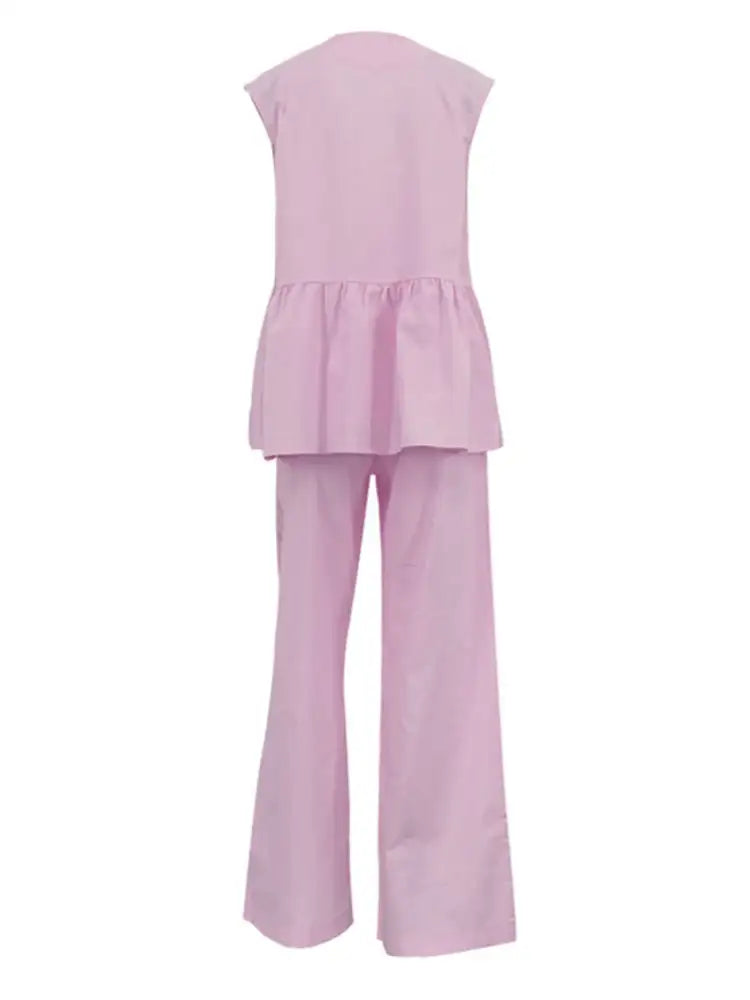 V-Neck Vest and Pants Set