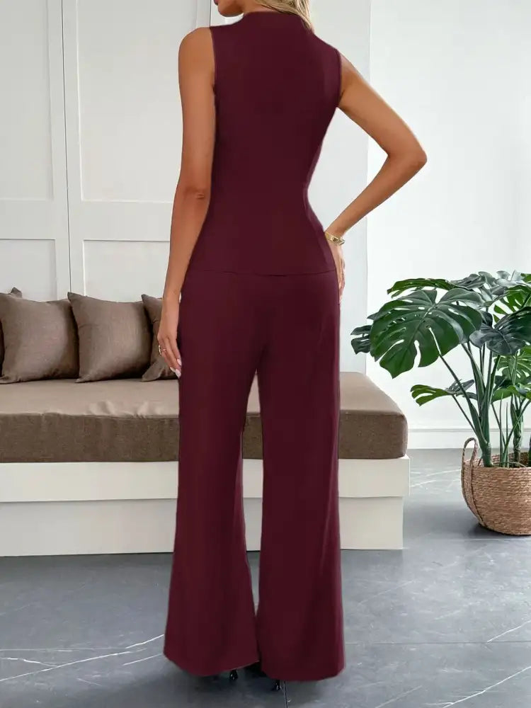 V-Neck Vest and Pants Set