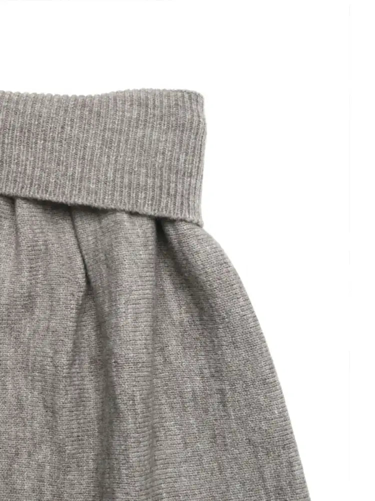 V-Neck Vest and Skirt Knit Set