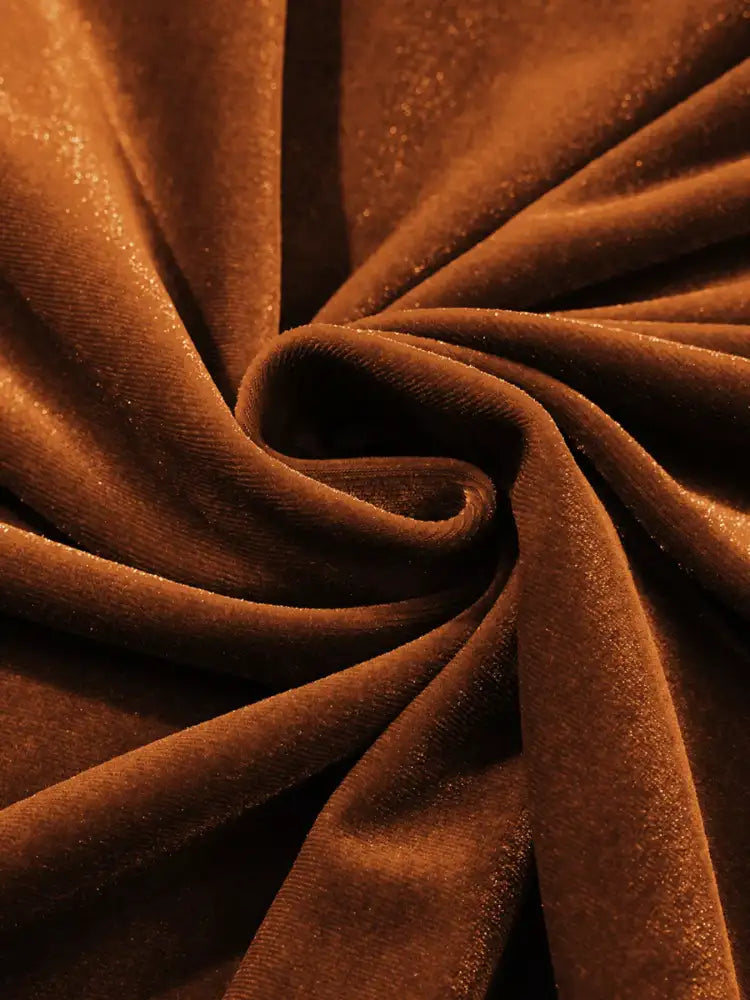 Velvet Mock Neck Long Sleeve Blouse