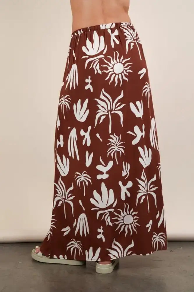VERY J Printed Resort Midi Skirt