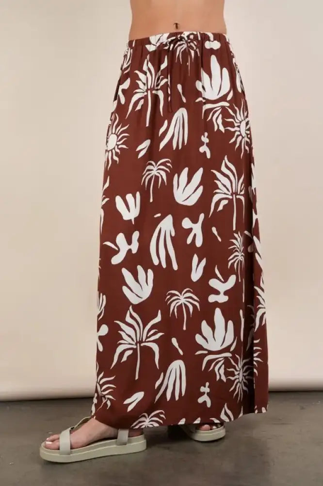 VERY J Printed Resort Midi Skirt