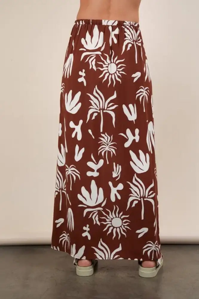 VERY J Printed Resort Midi Skirt