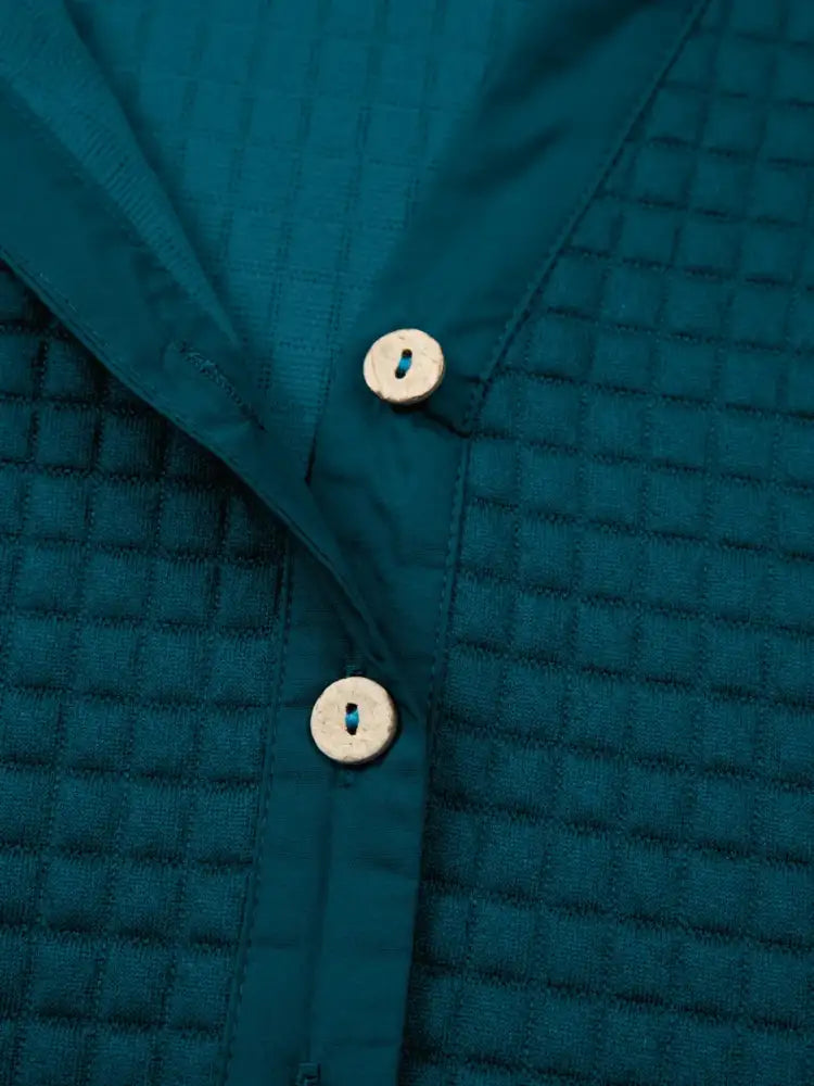 Waffled Textured Raw Edge Patchwork Top and Pants 2pcs Set