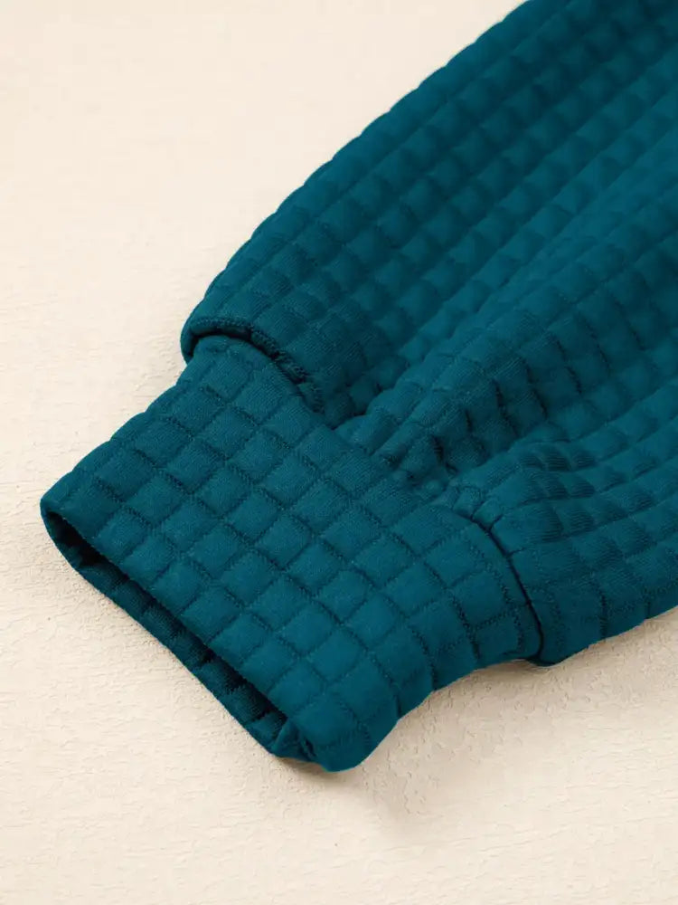 Waffled Textured Raw Edge Patchwork Top and Pants 2pcs Set